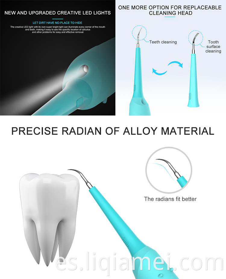 Limpiador de dientes dentales de fábrica Cálculo Plaga Remover Ultrasonic Electric Tlewer